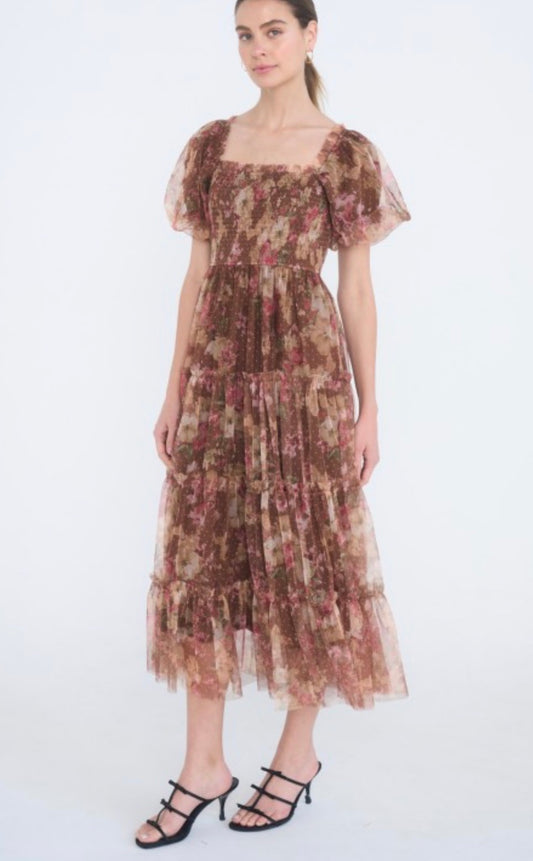 Light brown multi dress