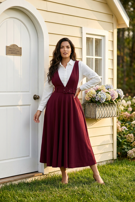 Maxi burgundy dress